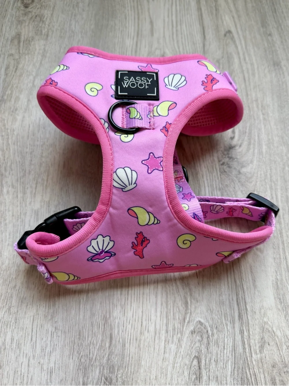Sassy Woof - Pink Seashell print - Pet / Dog Harness - size Small